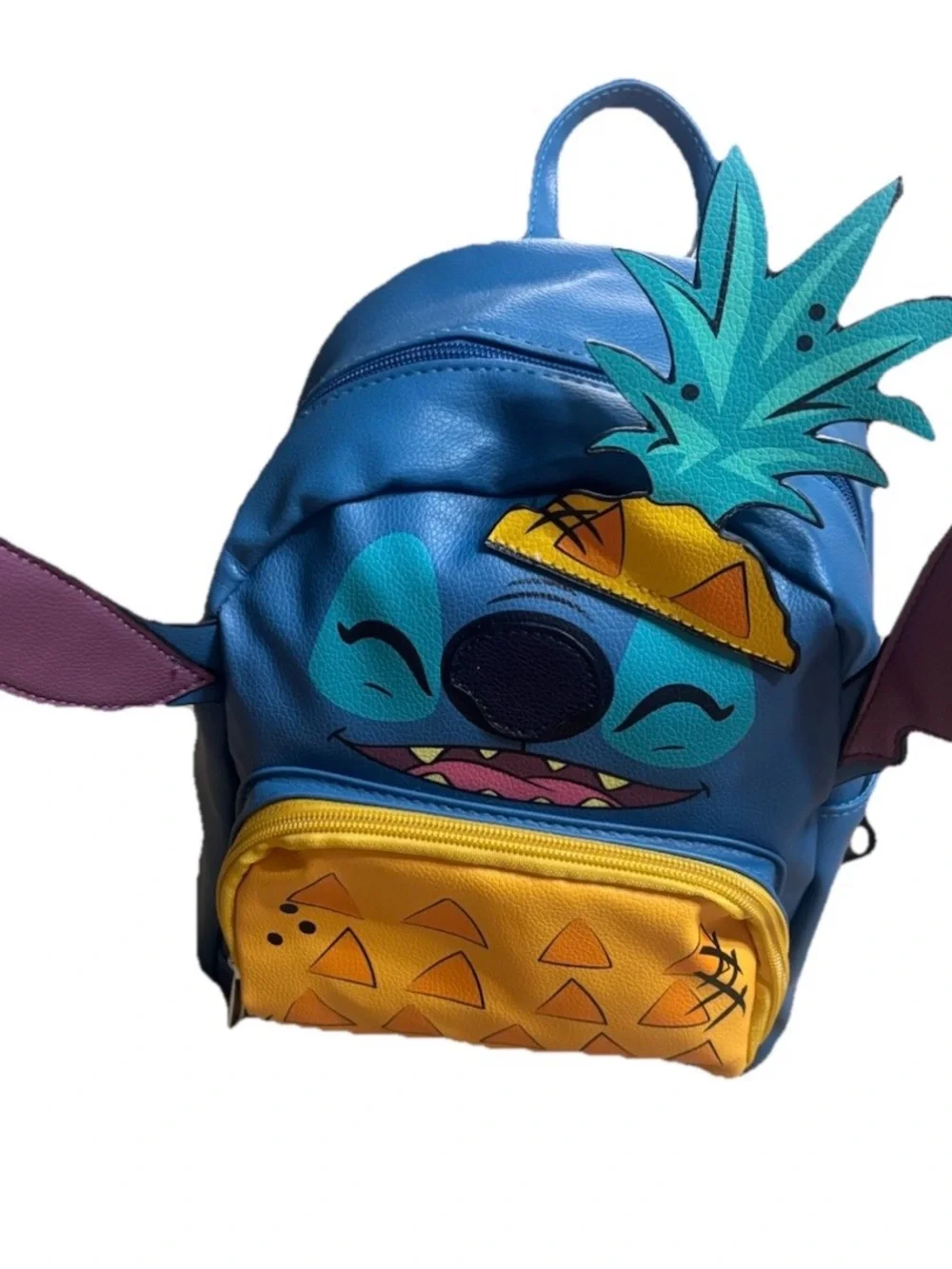 Disney Stitch Pineapple Mini Backpack NWT 10” Faux Leather Loungefly Style 🍍🌺